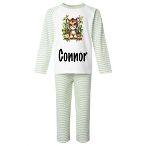 Tiger on Swing Any Name Childrens Pyjamas