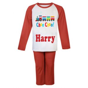 Train Choo Choo Any Name Childrens Pyjamas