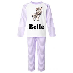 Zebra Any Name Childrens Pyjamas