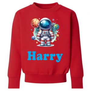 Astronaut Planets Any Name Childrens Sweatshirt / Jumper