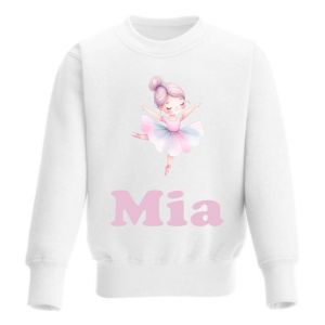 Ballerina / Ballet Dancer Watercolour Any Name Childrens Sweatshirt / Jumper