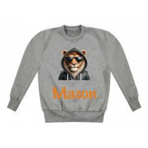 Cool Lion Any Name Childrens Sweatshirt / Jumper