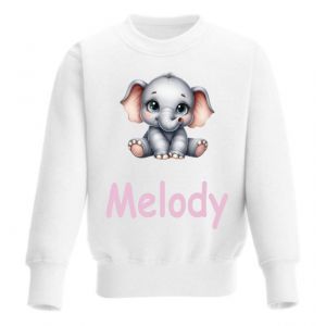 Cute Elephant Any Name Childrens Sweatshirt / Jumper