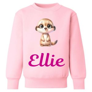 Cute Meerkat Any Name Childrens Sweatshirt / Jumper