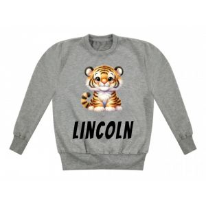 Cute Tiger Any Name Childrens Sweatshirt / Jumper