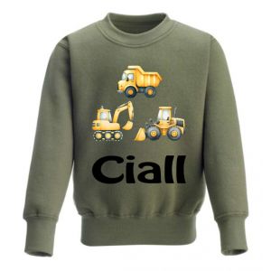 Construction Vehicles Any Name Childrens Sweatshirt / Jumper