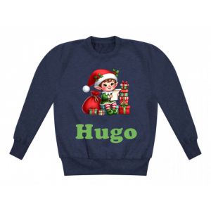 Christmas Elf Presents Any Name Childrens Sweatshirt / Jumper