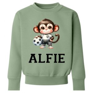 Monkey Footballer Any Name Childrens Sweatshirt / Jumper