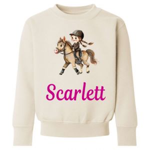 Girl Horse Rider Any Name Childrens Sweatshirt / Jumper