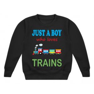 Just a Boy / Girl who loves TRAINS Childrens Sweatshirt / Jumper