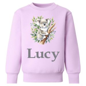 Koala in Tree Watercolour Any Name Childrens Sweatshirt / Jumper