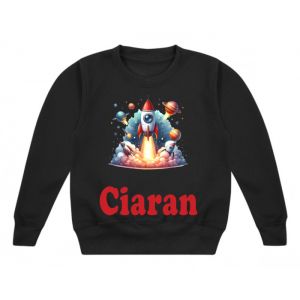 Rocket Launching Any Name Childrens Sweatshirt / Jumper