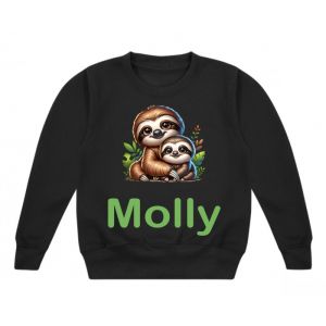 Mum and Baby Sloth Any Name Childrens Sweatshirt / Jumper