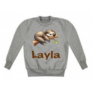 Sleeping Sloth Any Name Childrens Sweatshirt / Jumper