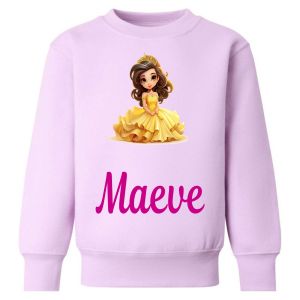 Yellow Princess Any Name Childrens Sweatshirt / Jumper