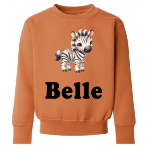 Zebra Any Name Childrens Sweatshirt / Jumper