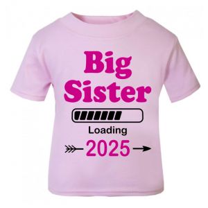 Big Sister Loading Any Year Childrens Printed T-Shirt