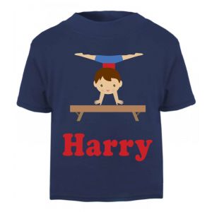 Boy Gymnast Any Name Childrens Printed T-Shirt