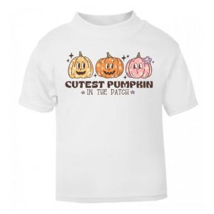 Halloween Cutest Pumpkin in the Patch (x3 Pumpkins) Childrens Printed T-Shirt