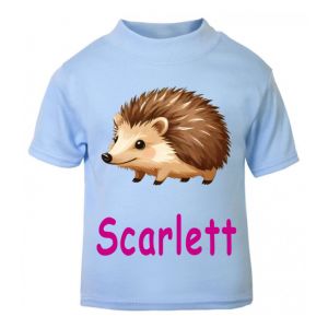 Hedgehog Any Name Childrens Printed T-Shirt