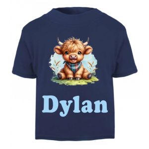 Highland Cow Neckerchief Any Name Childrens Printed T-Shirt