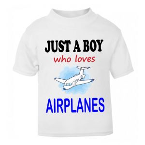 Just a Boy / Girl who loves AIRPLANES Childrens Printed T-Shirt