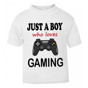 Just a Boy / Girl who loves GAMING Childrens Printed T-Shirt