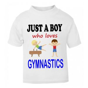 Just a Boy who loves GYMNASTICS Childrens Printed T-Shirt