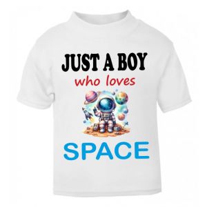 Just a Boy / Girl who loves SPACE Childrens Printed T-Shirt