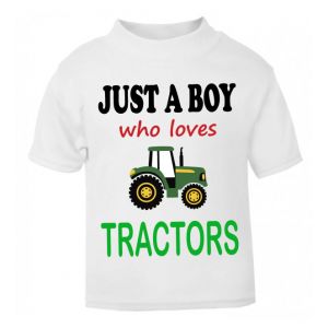 Just a Boy / Girl who loves TRACTORS Childrens Printed T-Shirt