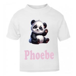 Panda Any Name Childrens Printed T-Shirt