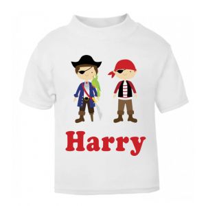 Pirate and First Mate Any Name Childrens Printed T-Shirt