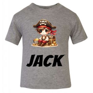 Pirate Treasure Chest Any Name Childrens Printed T-Shirt