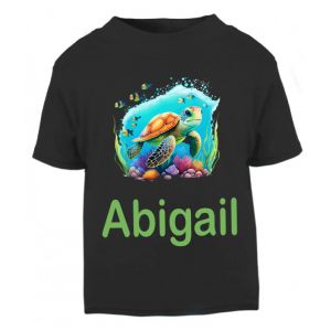 Underwater Sea Turtle Any Name Childrens Printed T-Shirt