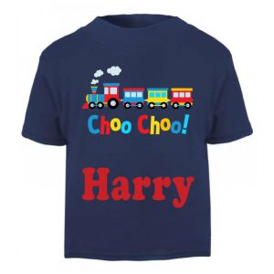 Train Choo Choo Any Name Childrens Printed T-Shirt