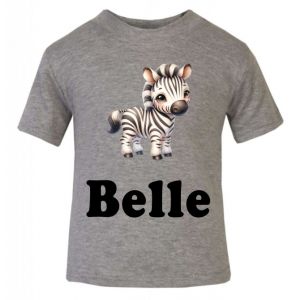 Zebra Any Name Childrens Printed T-Shirt